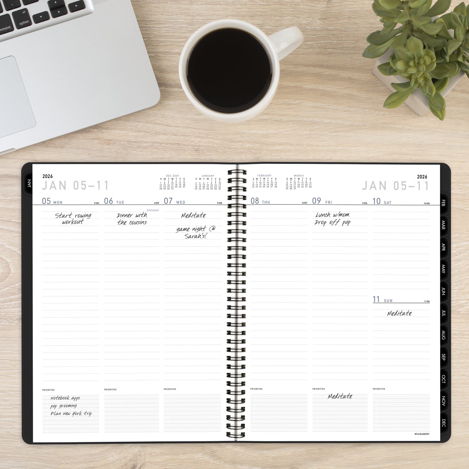 AT-A-GLANCE Contemporary Lite 2026 Weekly Monthly Planner, Black, Large, 8 1/4in x 11in - Image 3