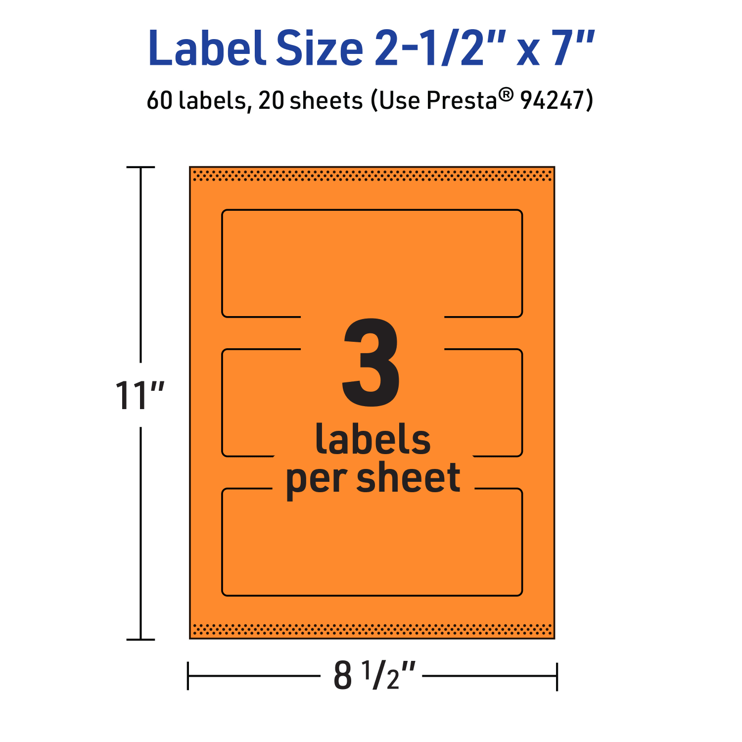 Avery Print-To-The-Edge Labels With Sure Feed Technology, 94247-BOP20, Rectangle, 2-1/2in x 7in, Matte Bright Orange, Pack of 60 - Image 6