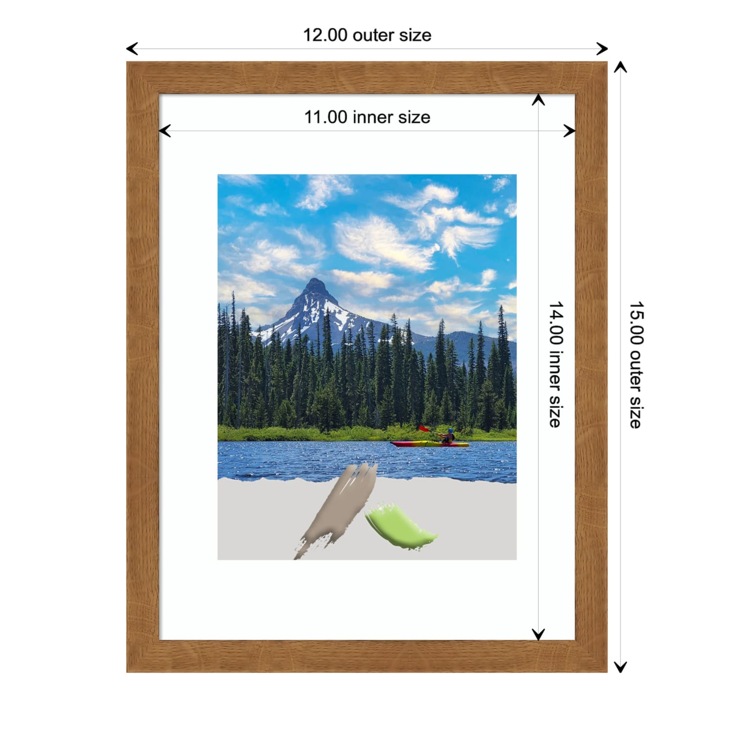 Amanti Art Carlisle Narrow Wood Picture Frame, 12in x 15in, Opening Size 11in x 14in (Matted To 8in x 10in), Blonde - Image 5