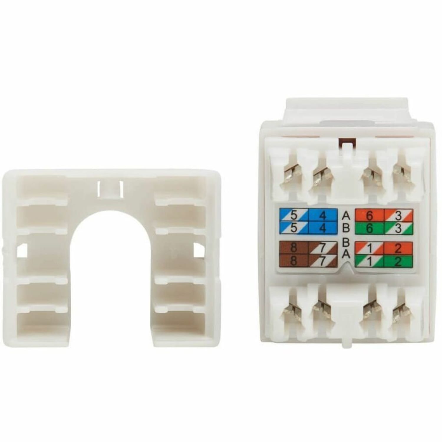 Eaton Tripp Lite Series Cat6a 110-Style Punchdown RJ45 Keystone Jack, White, TAA - Modular insert - CAT 6a - RJ-45 - white, gray - TAA Compliant - Image 5