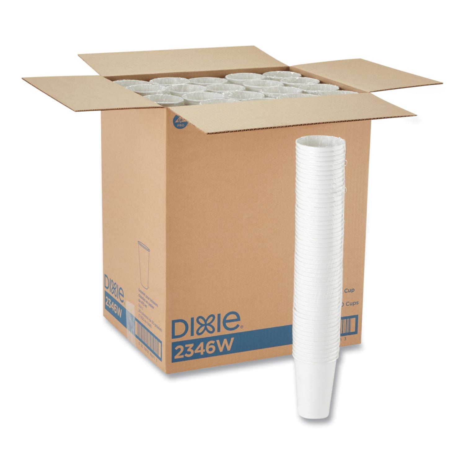 Dixie Paper Hot Cups, 16 Oz, White, Sleeve Of 50 Cups, Carton Of 20 Sleeves - Image 3