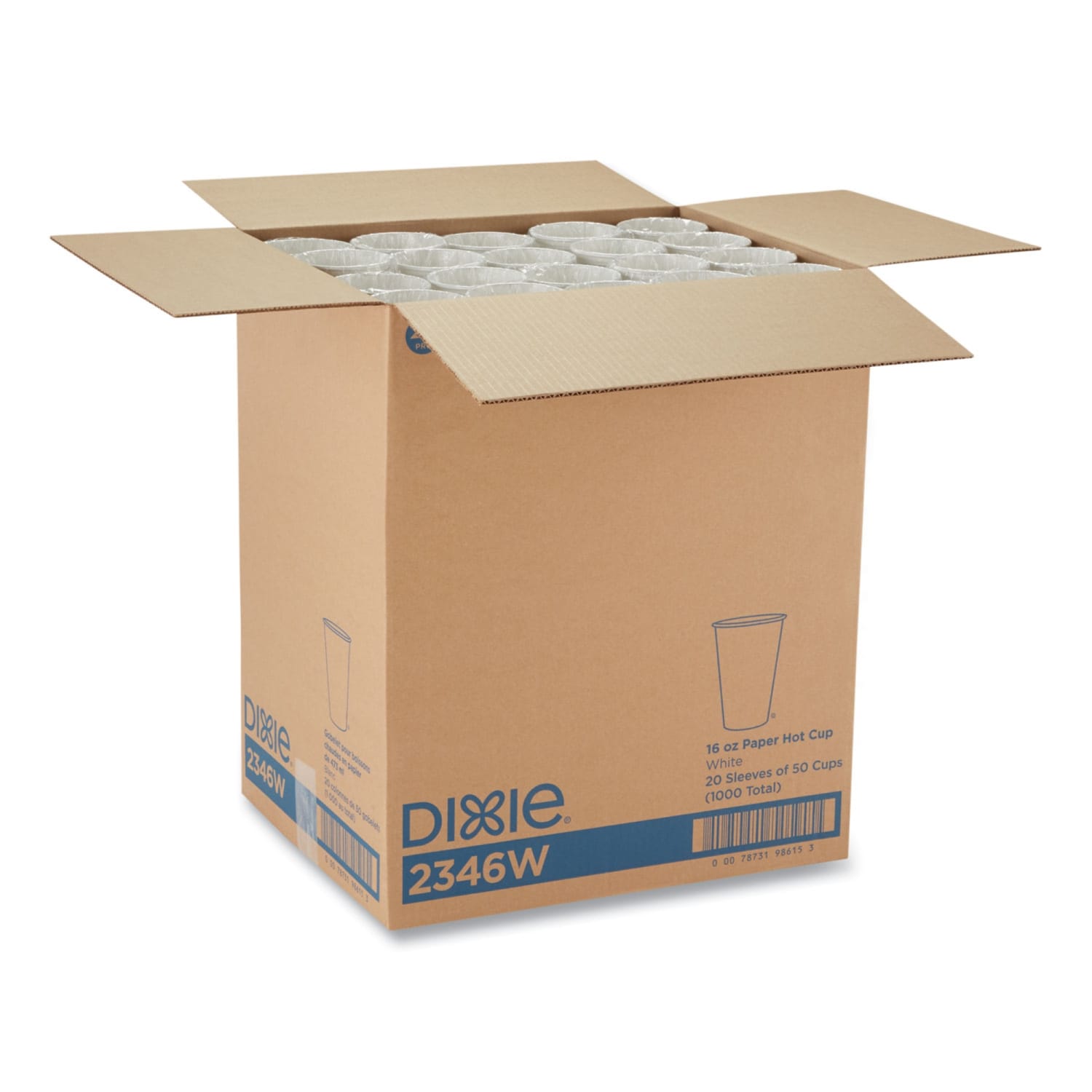 Dixie Paper Hot Cups, 16 Oz, White, Sleeve Of 50 Cups, Carton Of 20 Sleeves - Image 6