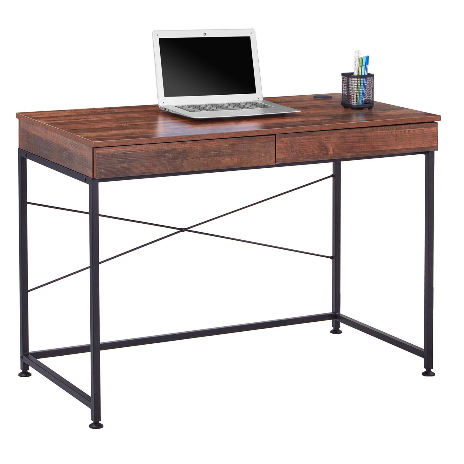 Realspace 44inW Valdi Computer Desk, Brown - Image 3