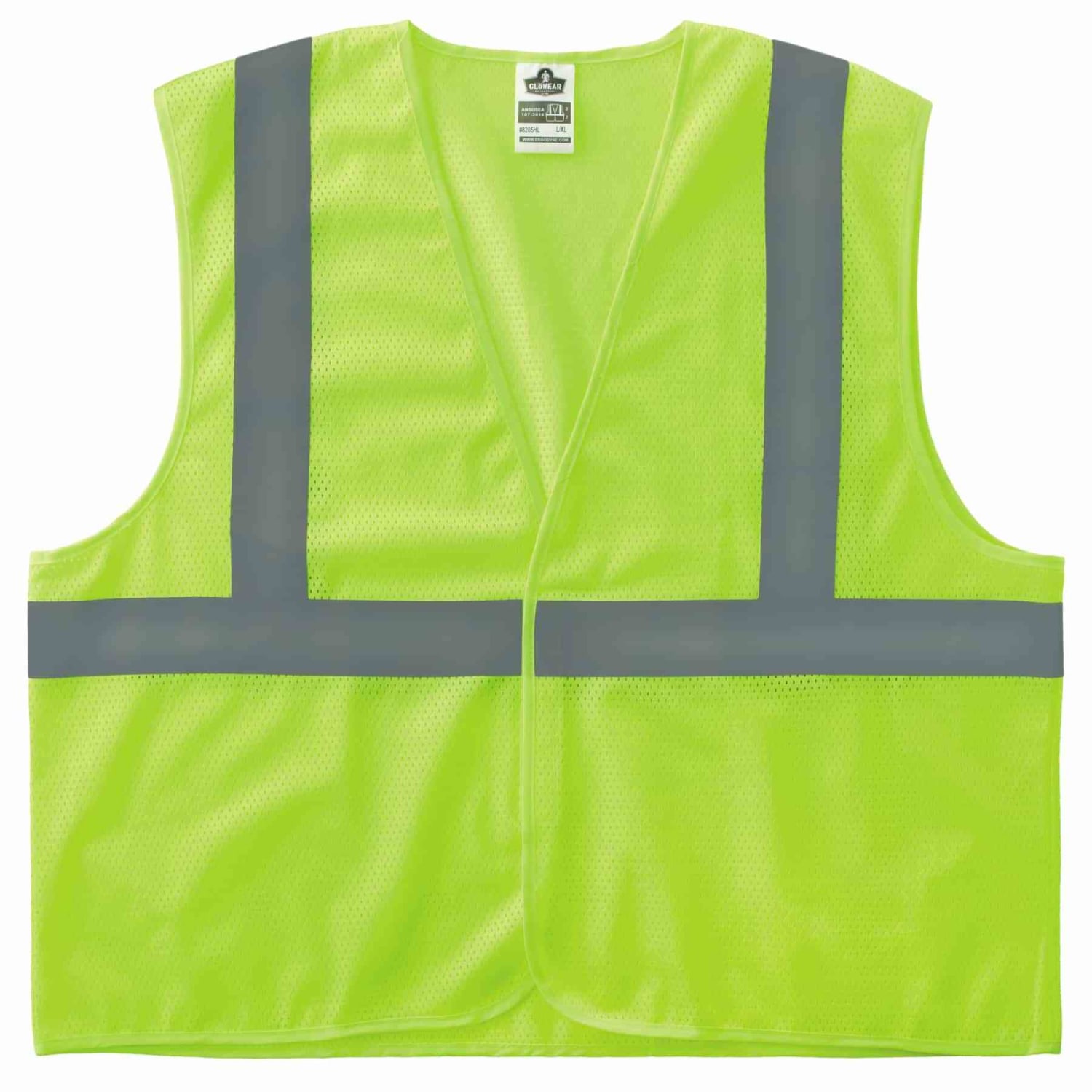 Ergodyne GloWear 8205HL-ECO Polyester Hi-Vis Vest, L/XL, 100% Recycled, Lime
