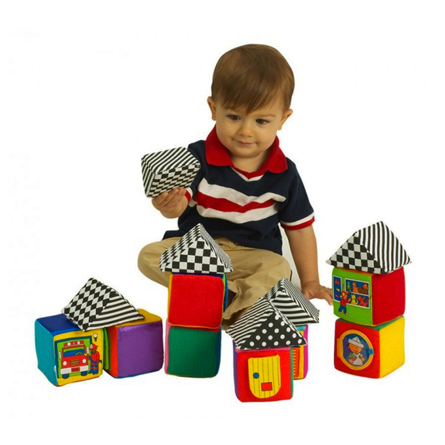 Small World Toys Knock-Knock Blocks, Multicolor, Set Of 16 Blocks - Image 3