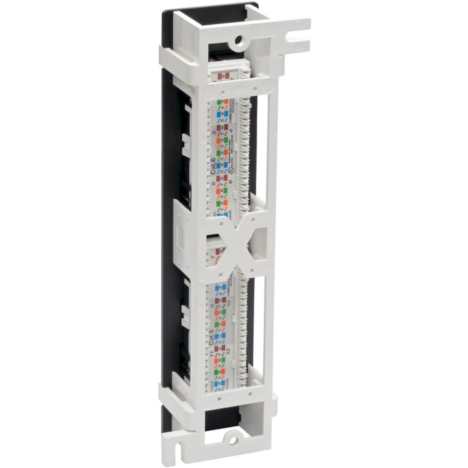 Eaton Tripp Lite Series Cat6 Wall-Mount 12-Port Patch Panel - PoE+ Compliant, 110/Krone, 568A/B, RJ45 Ethernet, TAA - N250P12 - Image 3