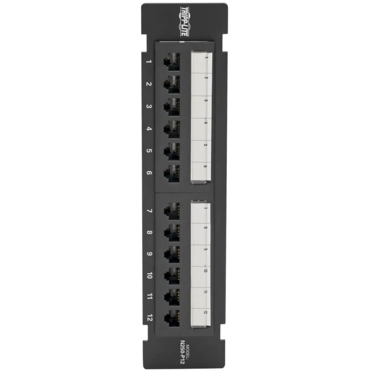 Eaton Tripp Lite Series Cat6 Wall-Mount 12-Port Patch Panel - PoE+ Compliant, 110/Krone, 568A/B, RJ45 Ethernet, TAA - N250P12 - Image 4