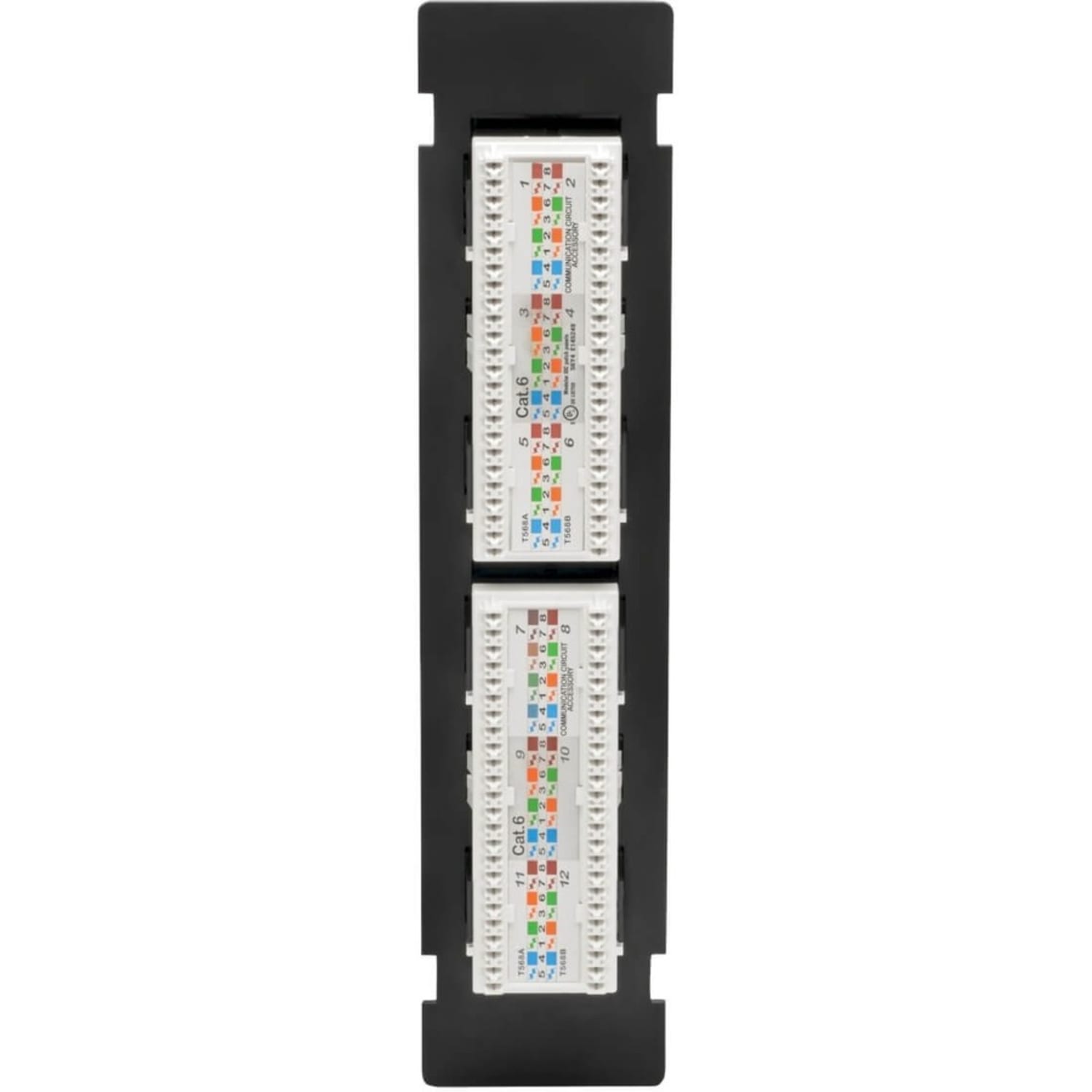 Eaton Tripp Lite Series Cat6 Wall-Mount 12-Port Patch Panel - PoE+ Compliant, 110/Krone, 568A/B, RJ45 Ethernet, TAA - N250P12 - Image 5