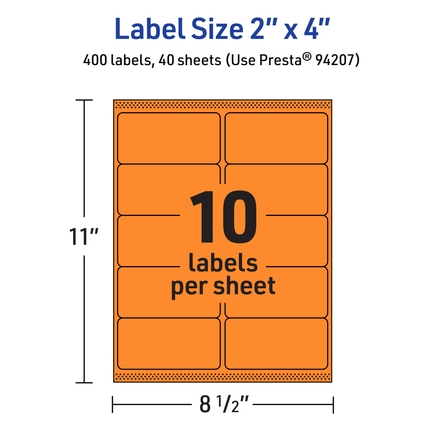 Avery Printable Labels With Sure Feed Technology, 94207-BOP40, Rectangle, 2in x 4in, Matte Bright Orange, Pack of 400 - Image 6