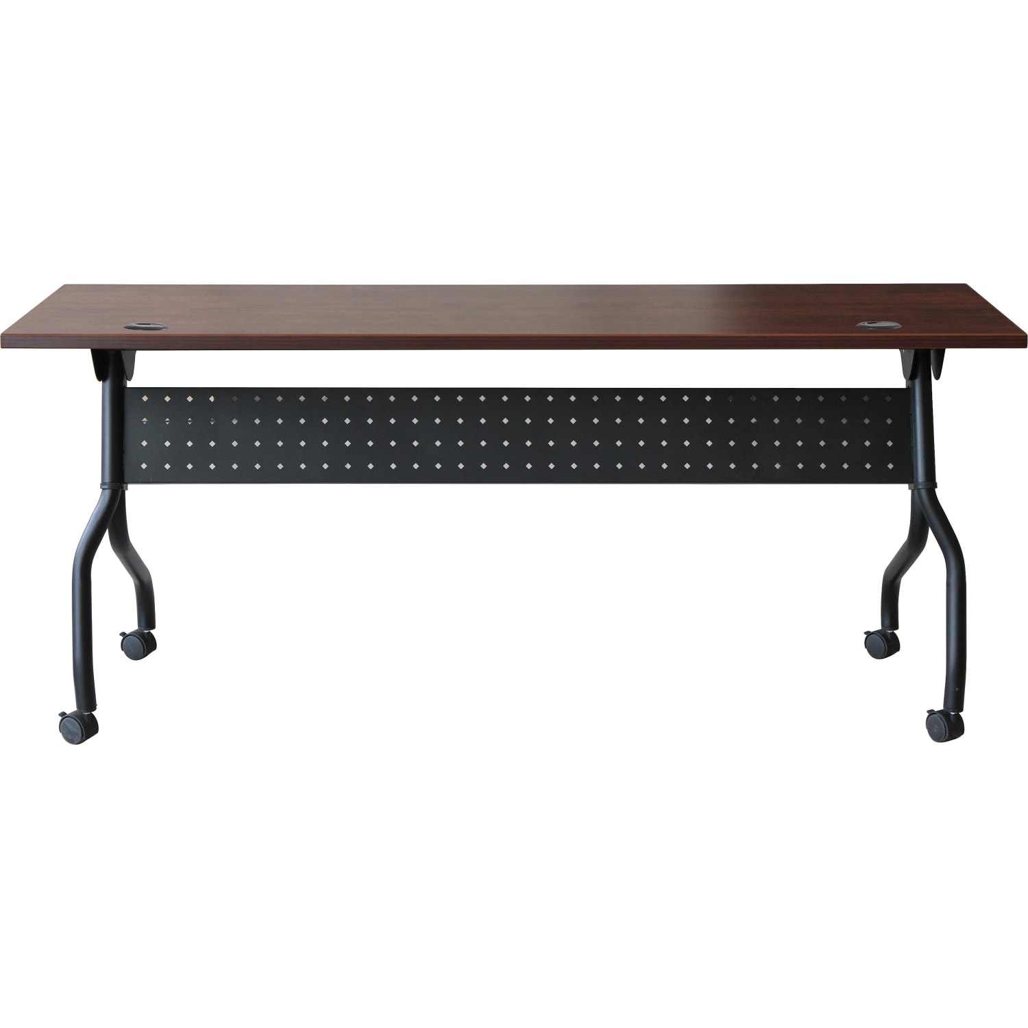 Lorell Flip Top Training Table, 72inW, Cherry/Black - Image 3