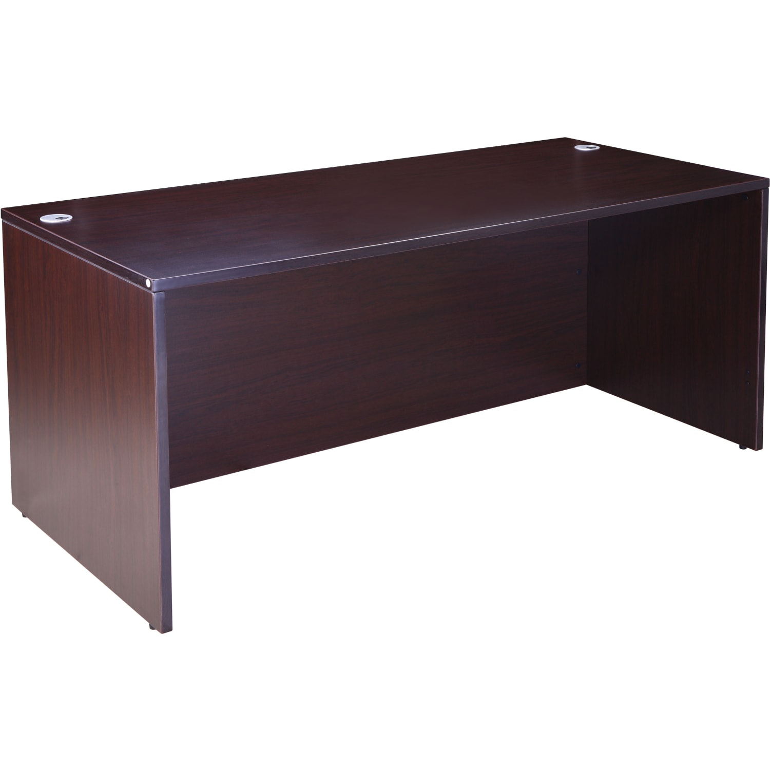 Boss Office Products Holland Suite Desk And Credenza With Dual File Storage Pedestals, Mocha - Image 3