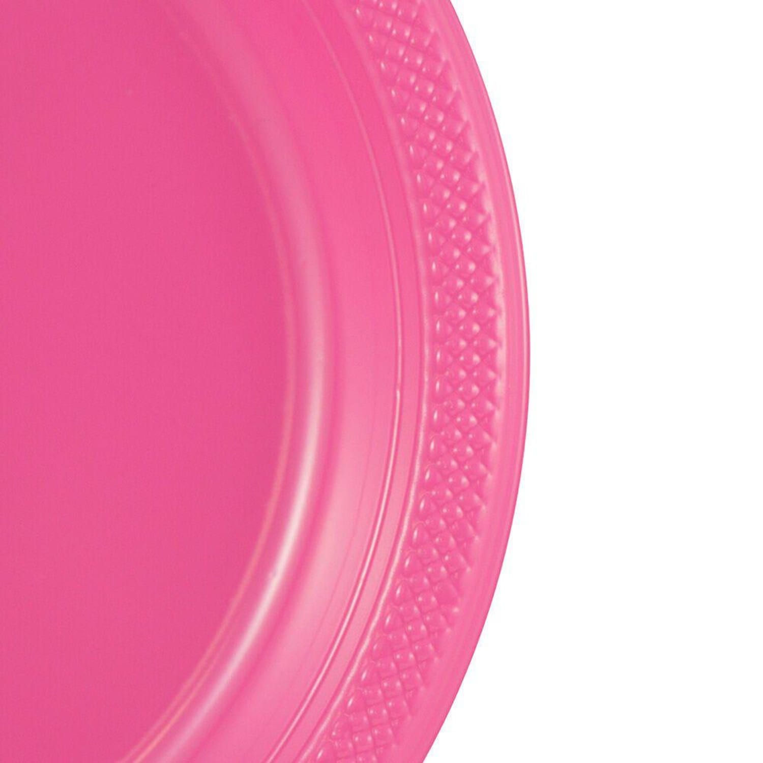JAM PAPER Round Plastic Party Plates, Small, 7 inch, Fuchsia Pink, 20/Pack - Image 4