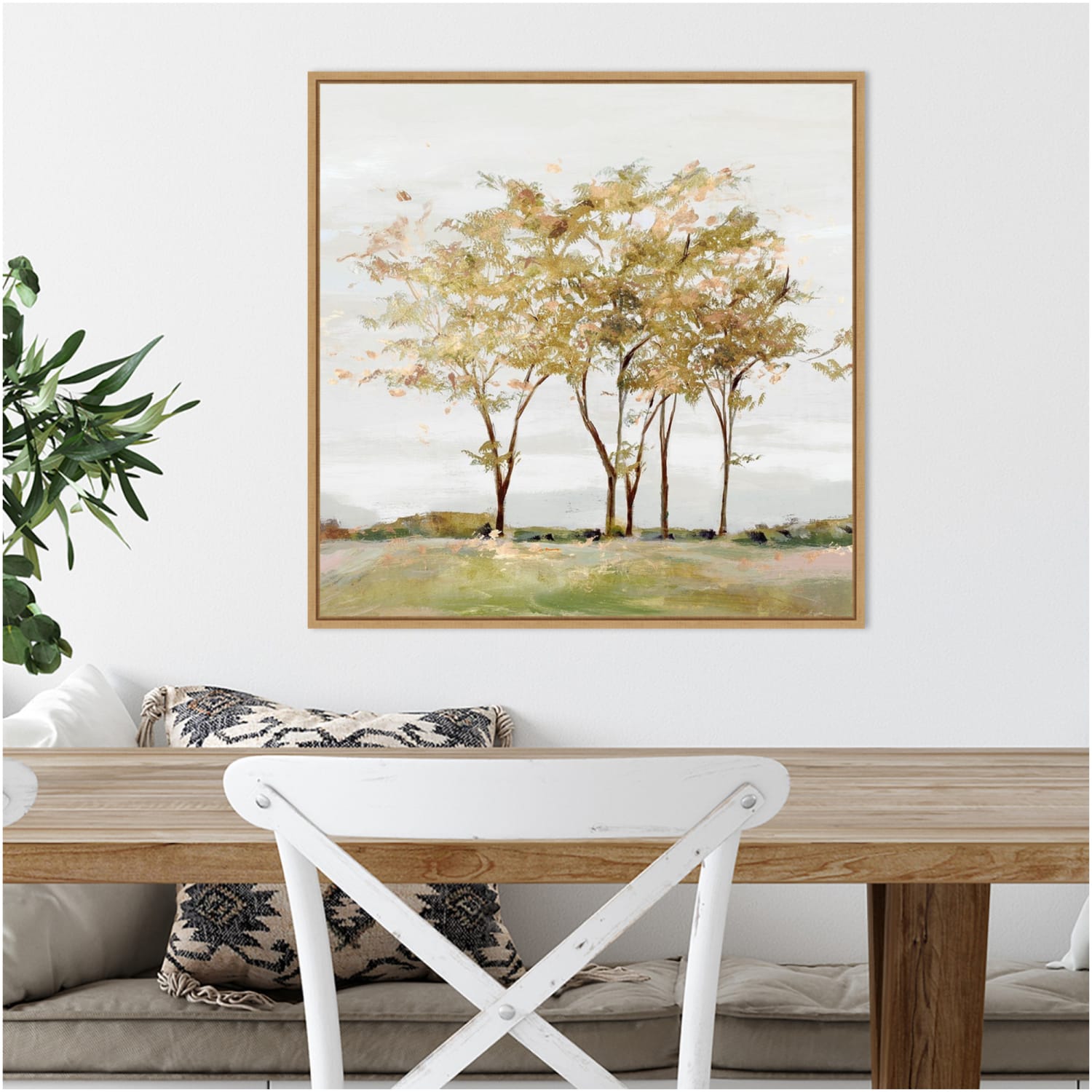 Amanti Art Golden Acre Wood Trees by Isabelle Z Framed Canvas Wall Art Print, 22inH x 22inW, Maple - Image 3