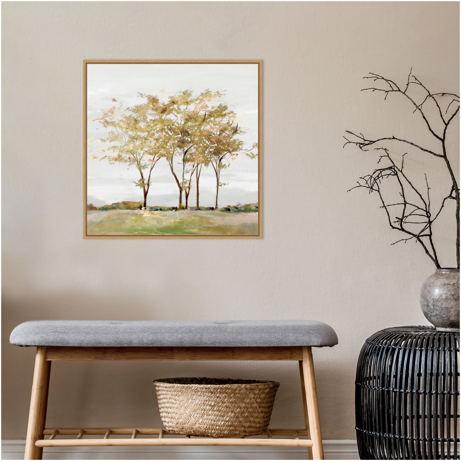 Amanti Art Golden Acre Wood Trees by Isabelle Z Framed Canvas Wall Art Print, 22inH x 22inW, Maple - Image 4