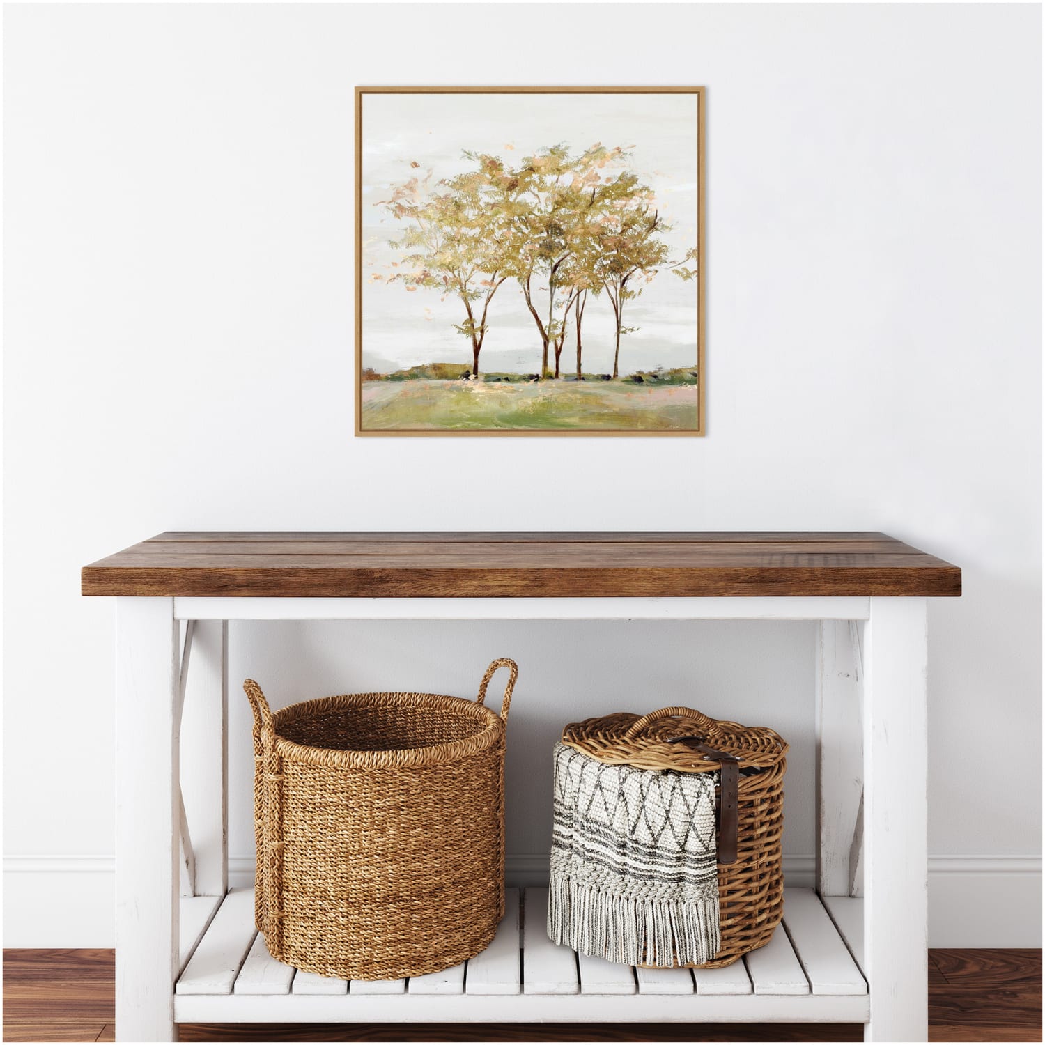 Amanti Art Golden Acre Wood Trees by Isabelle Z Framed Canvas Wall Art Print, 22inH x 22inW, Maple - Image 6