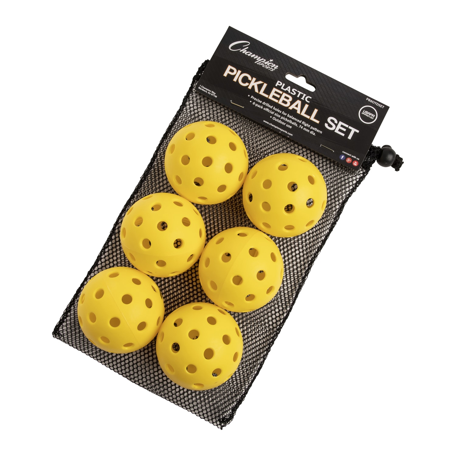 Champion Sports Recreational Outdoor Pickleball Set, 6inH x 3inW x 8inD, Yellow - Image 3
