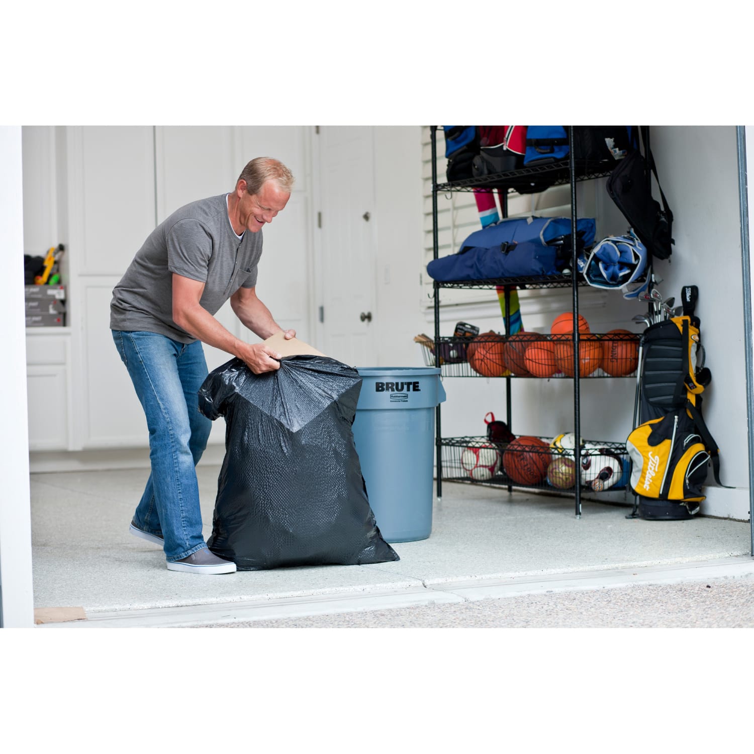Glad ForceFlexPlus Drawstring Large Trash Bags - Large Size - 30 gal - 0.90 mil (23 Micron) Thickness - Black - 50/Box - Home, Garbage, Office, Commercial, Restaurant - Image 5