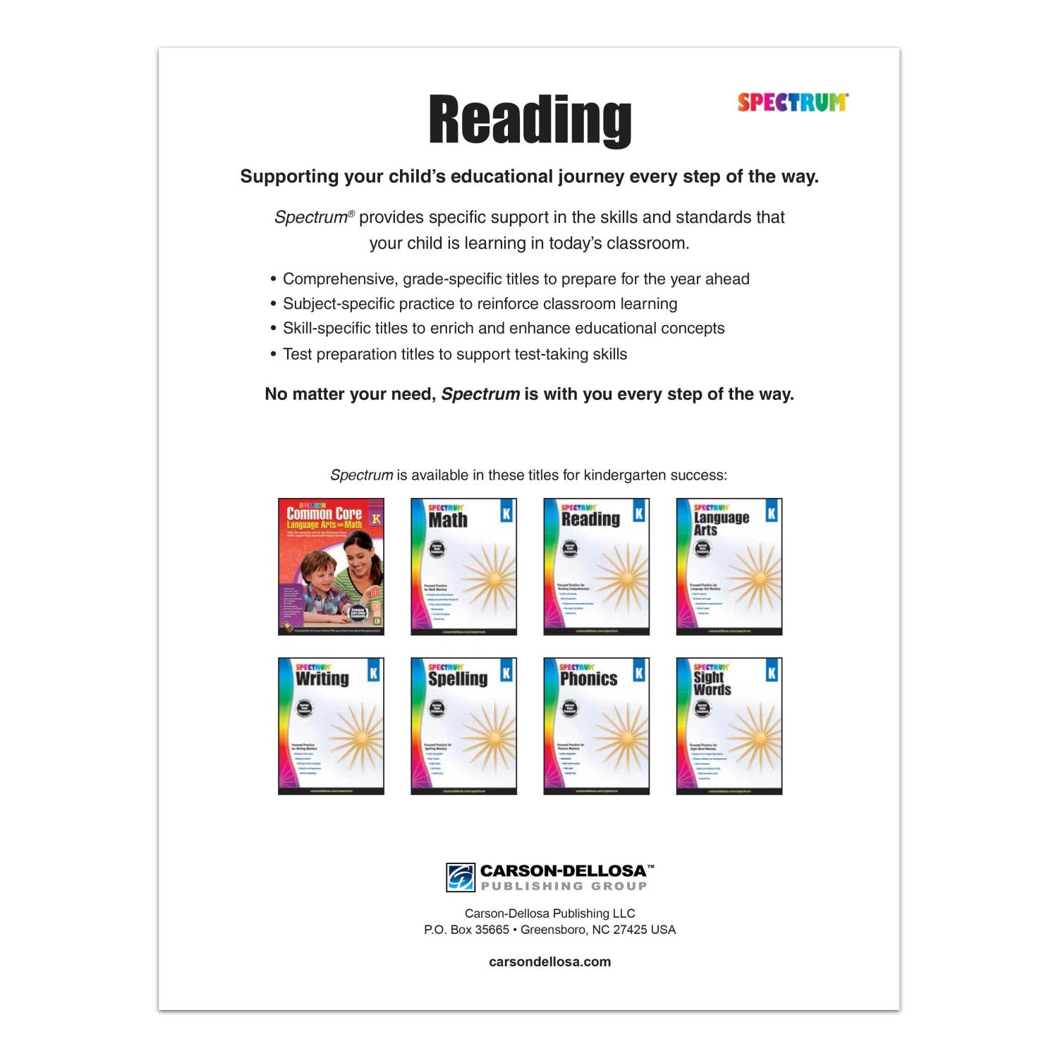 Carson-Dellosa Spectrum Reading Workbook, Kindergarten - Image 4