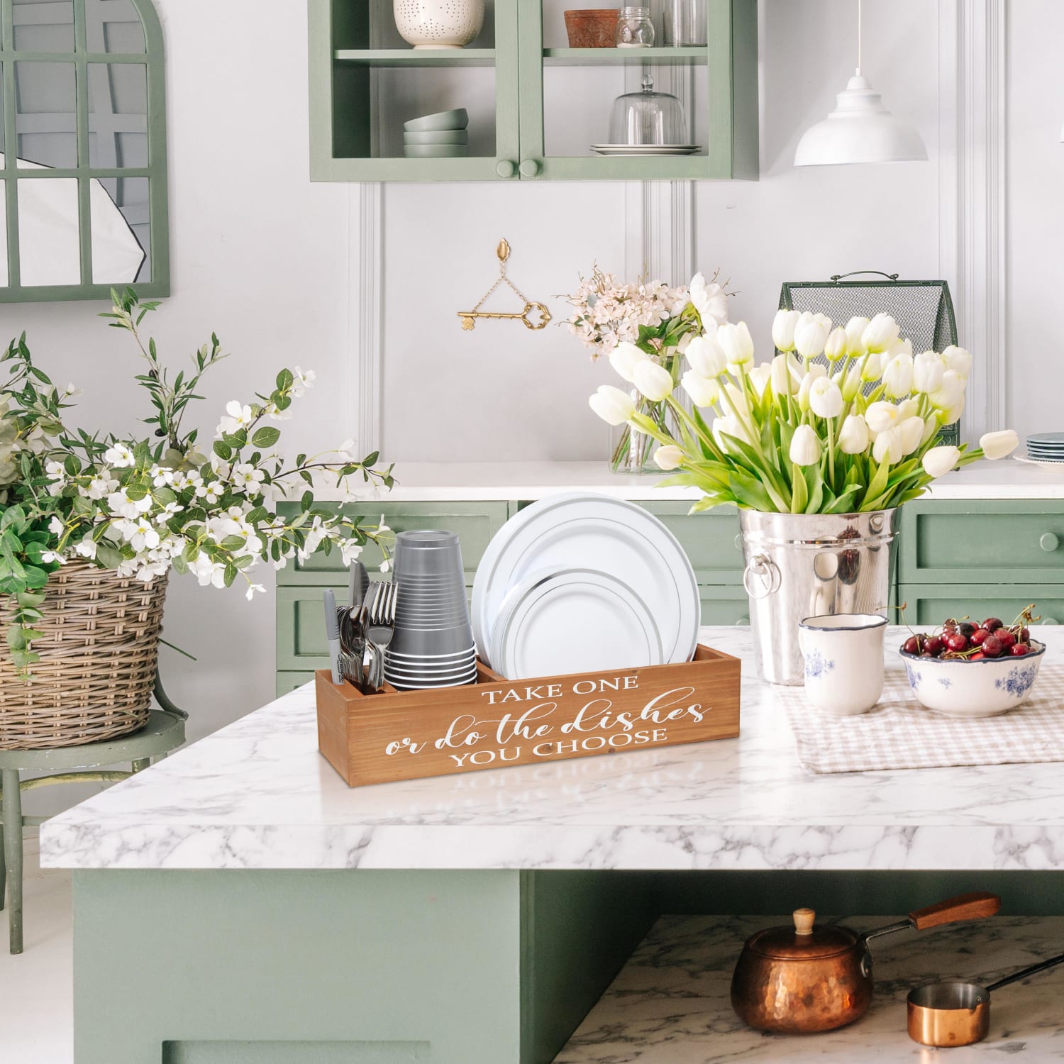 Elegant Designs Pantry Picks Wooden Kitchen Countertop Decorative Organizer, 3-1/2inH x 5-1/2inW x 17inL, Natural - Image 5