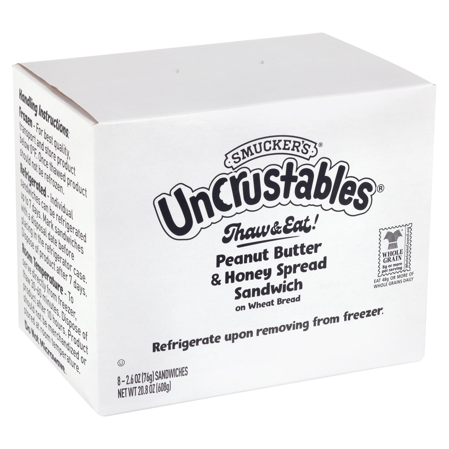 Smuckers Peanut Butter & Honey Wheat Uncrustables, 2.6 Oz, Total Qty 16 - Image 5