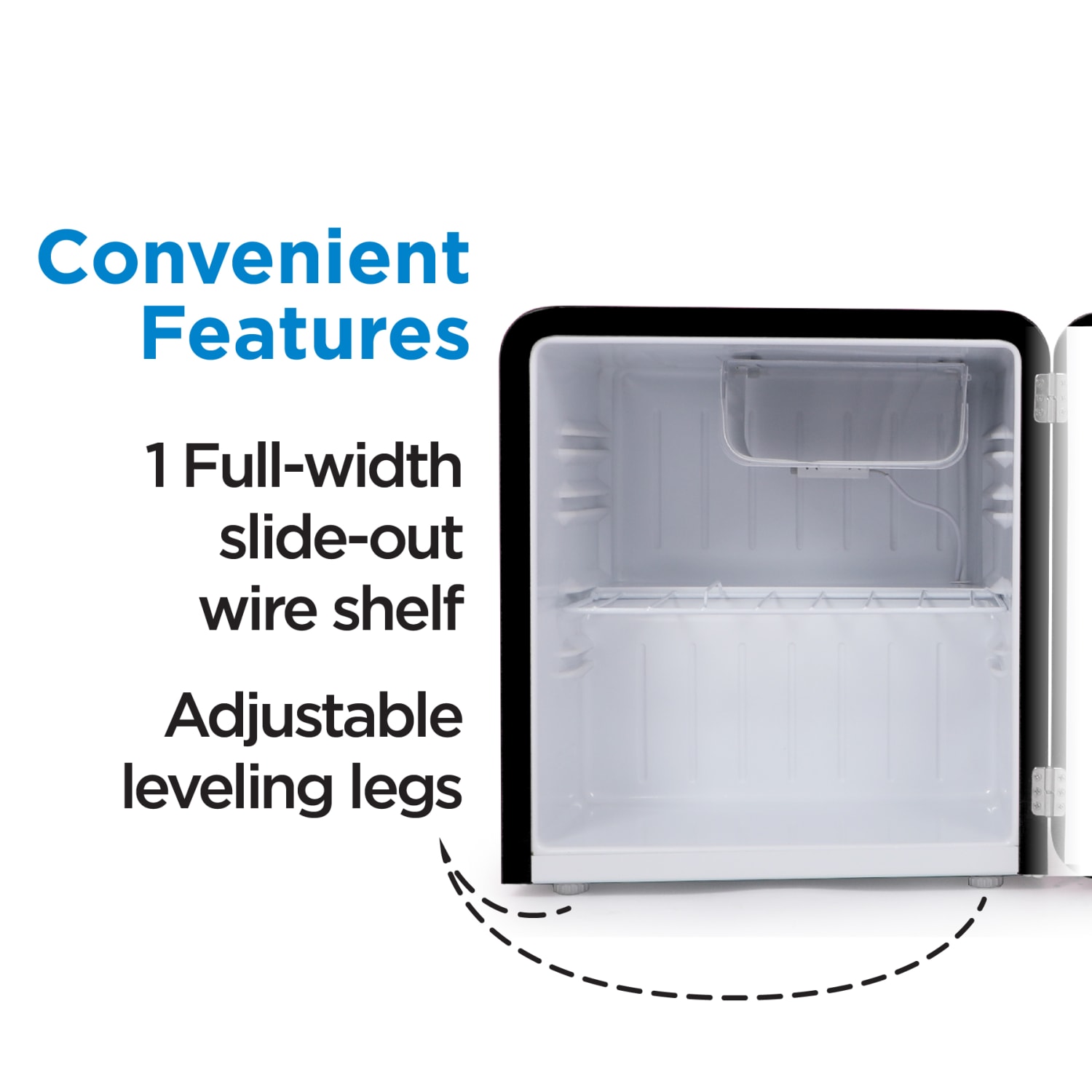 Commercial Cool Retro 1.6 Cu. Ft. Mini Refrigerator With Freezer, Black - Image 6