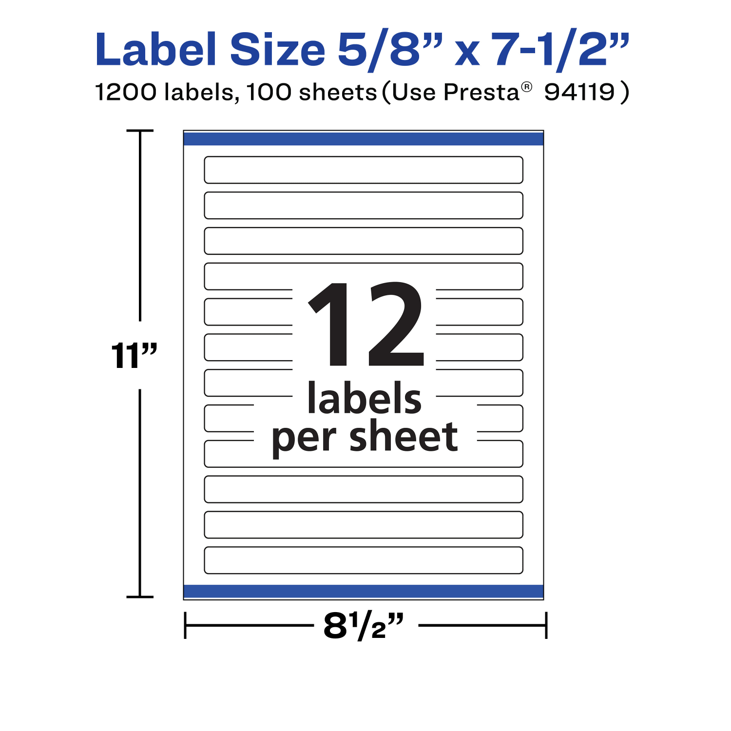 Avery Removable Labels With Sure Feed, 94119-RMP100, Rectangle, 5/8in x 7-1/2in, White, Pack Of 1,200 Labels - Image 6