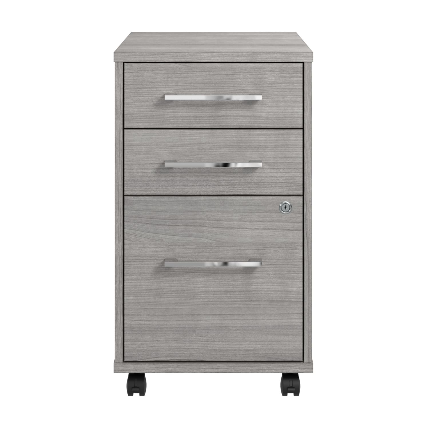 Bush Business Furniture Hustle 3-Drawer Mobile File Cabinet, Platinum Gray, Standard Delivery - Image 3