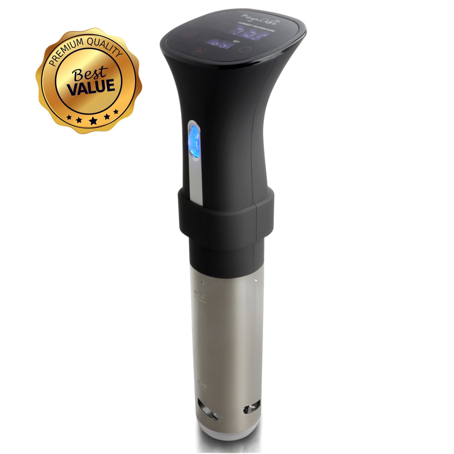 MegaChef Immersion Circulation Precision Sous-Vide Cooker With Digital Touchscreen Display, Black/Silver - Image 3