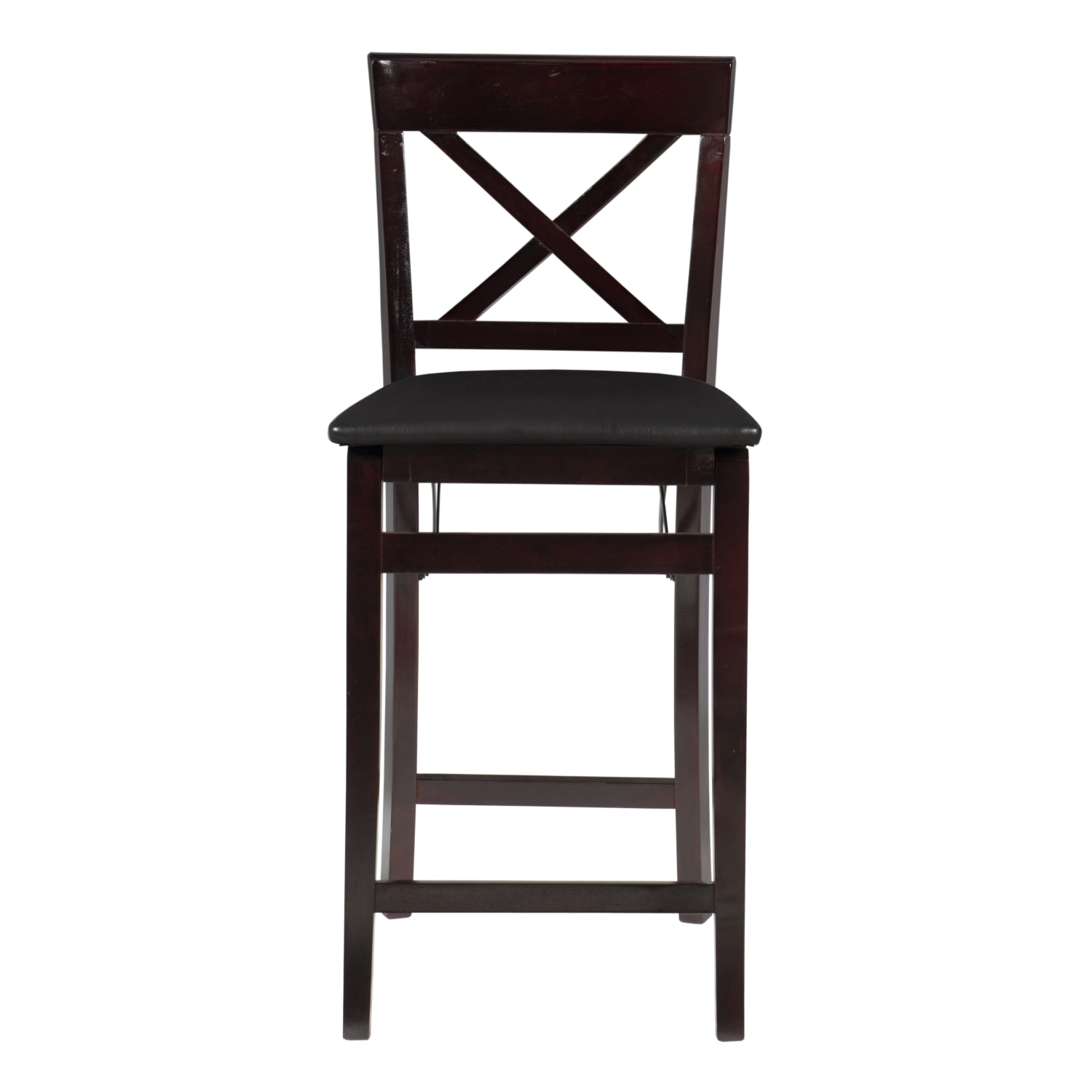 Linon Richland Faux Leather Folding Counter Stool, Espresso/Brown - Image 3
