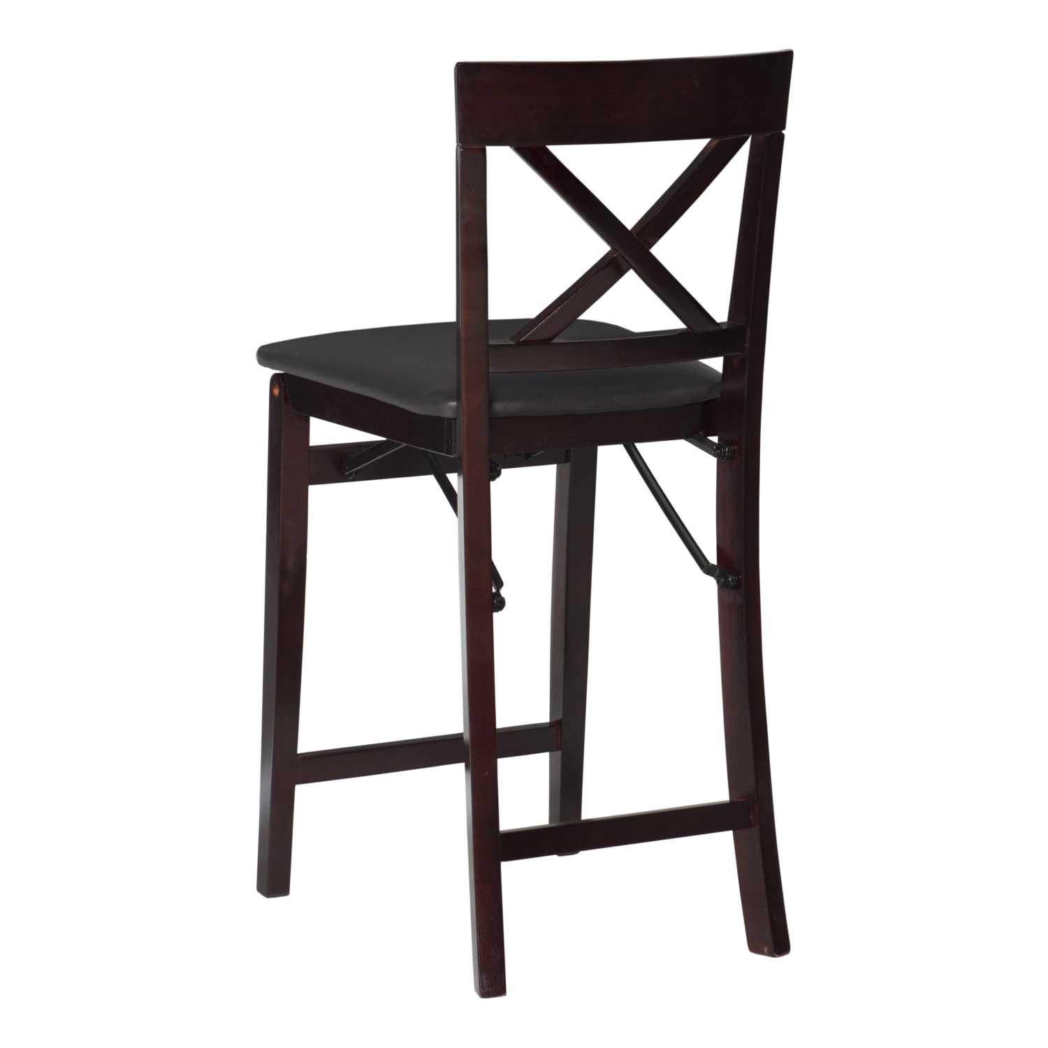 Linon Richland Faux Leather Folding Counter Stool, Espresso/Brown - Image 4