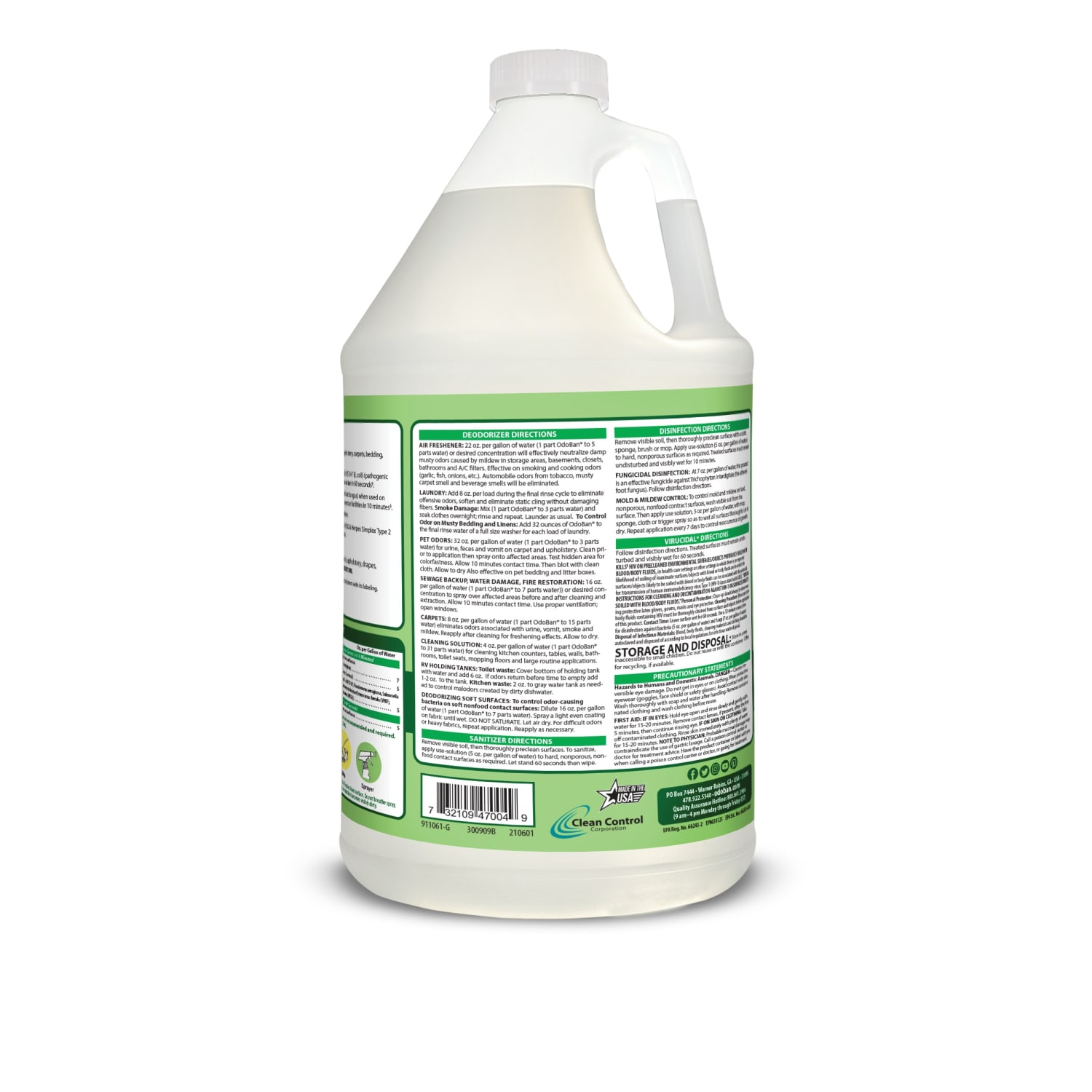 OdoBan Odor Eliminator Disinfectant Concentrate, Original Eucalyptus Scent, 128 Oz Bottle, Case Of 4 - Image 3
