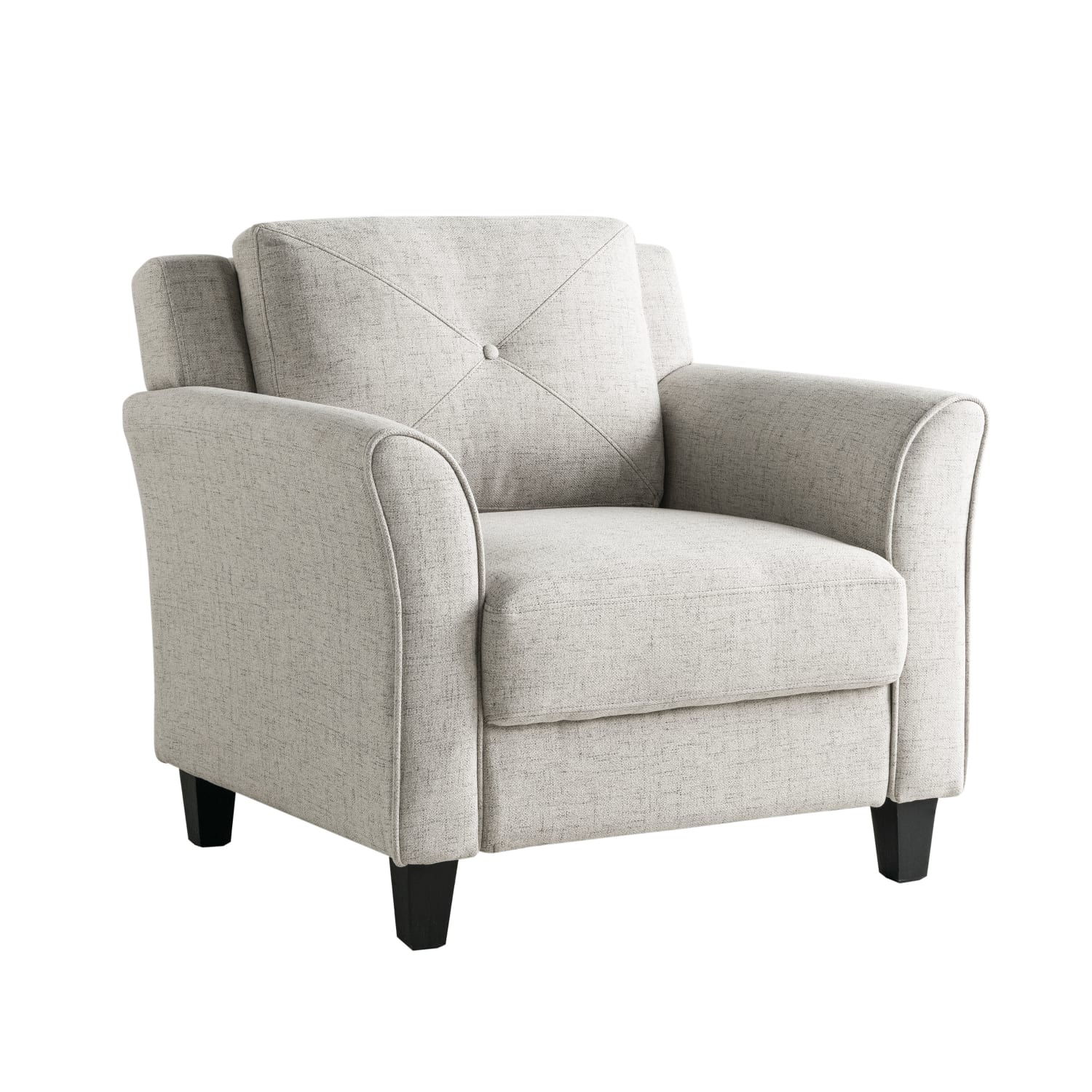 Lifestyle Solutions Hanson Microfiber Chair With Curved Arms, Beige/Black - Image 4