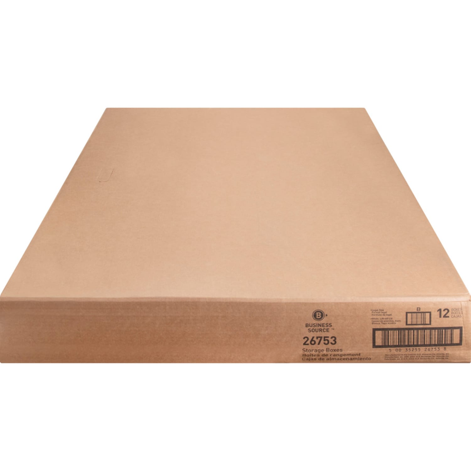 Business Source Light-Duty Storage Boxes With Lift-Off Lids, Legal Size, 15in x 24in x 10in, White, Box Of 12 - Image 5