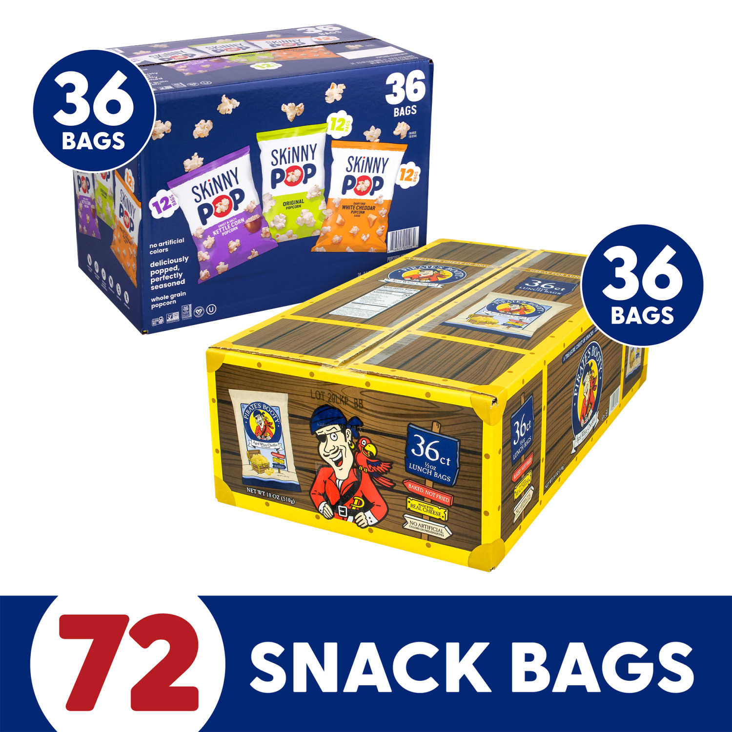 Skinny Pop Variety Pack/Pirates Booty Aged White Cheddar Bundle - Image 3