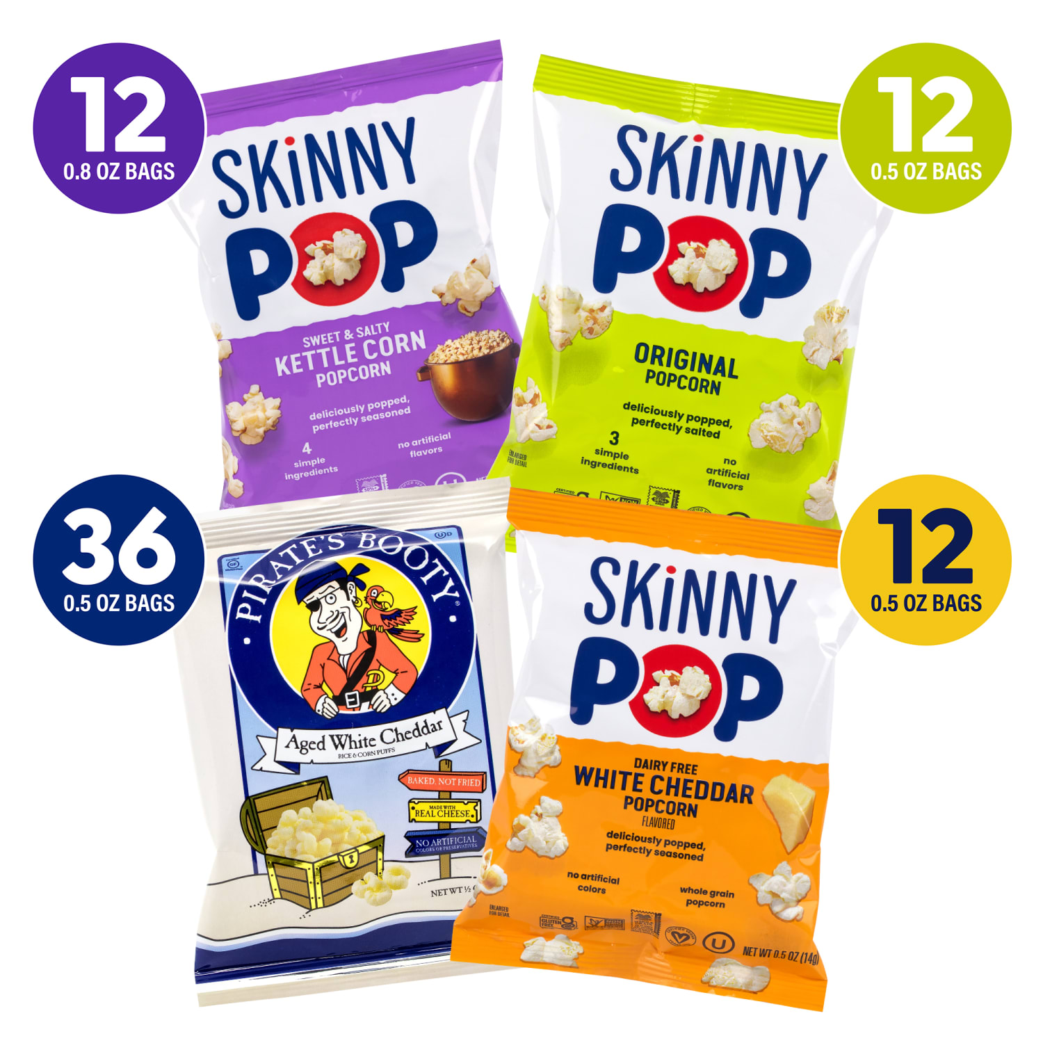 Skinny Pop Variety Pack/Pirates Booty Aged White Cheddar Bundle - Image 6