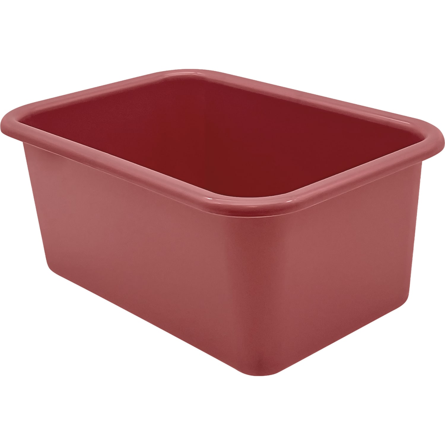 Teacher Created Resources Small Plastic Storage Bins, 5inH x 7-3/4inW x 11-3/8inD, Deep Rose, Pack Of 6 Bins - Image 3