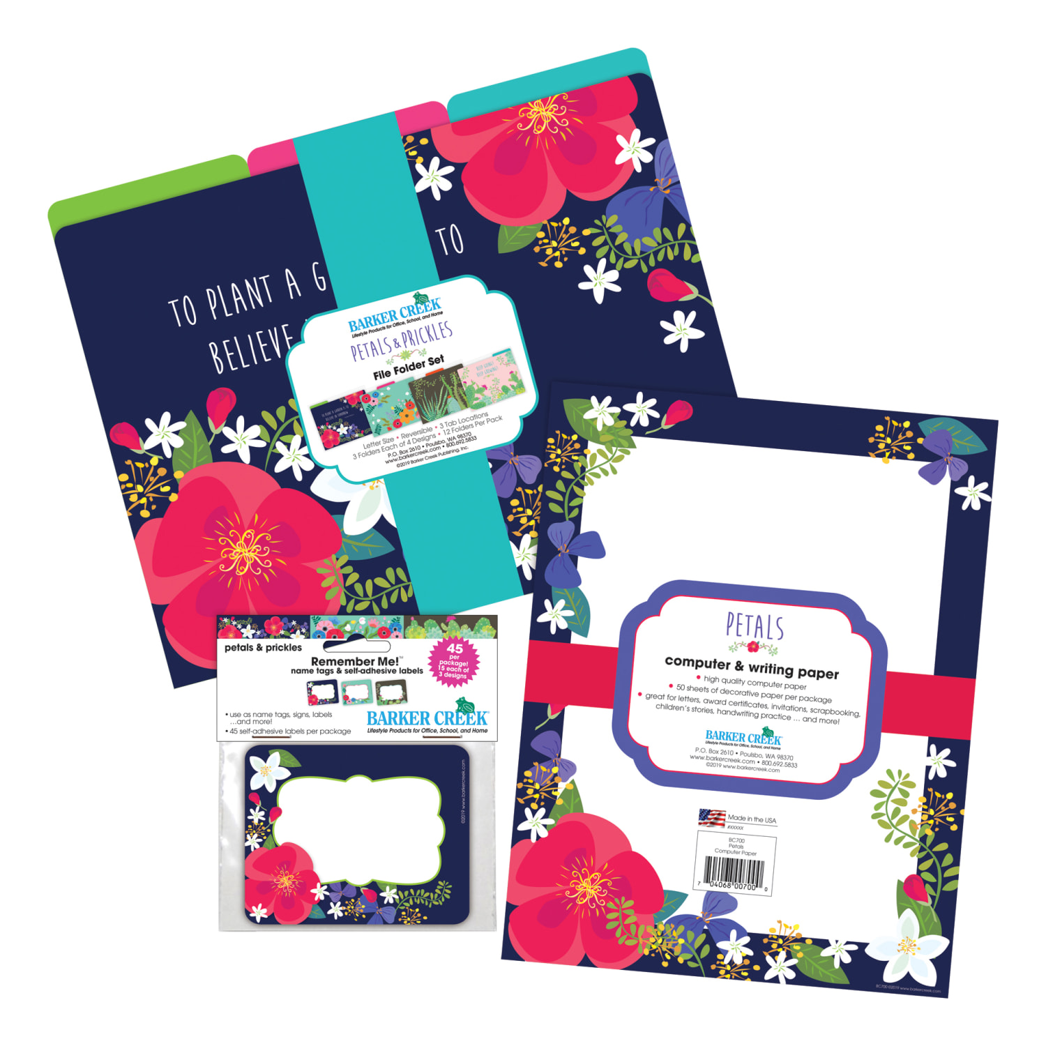 Barker Creek Get Organized Kit, Letter Size, Petals - Image 6