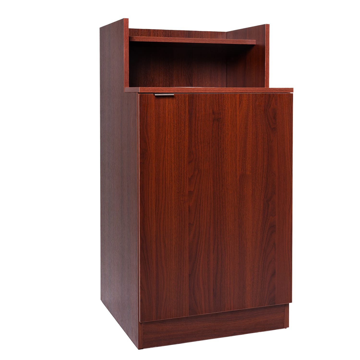 Alpine Industries Enclosed Waste Receptacle With Drop Hole, 32 Gallon, Mahogany - Image 4
