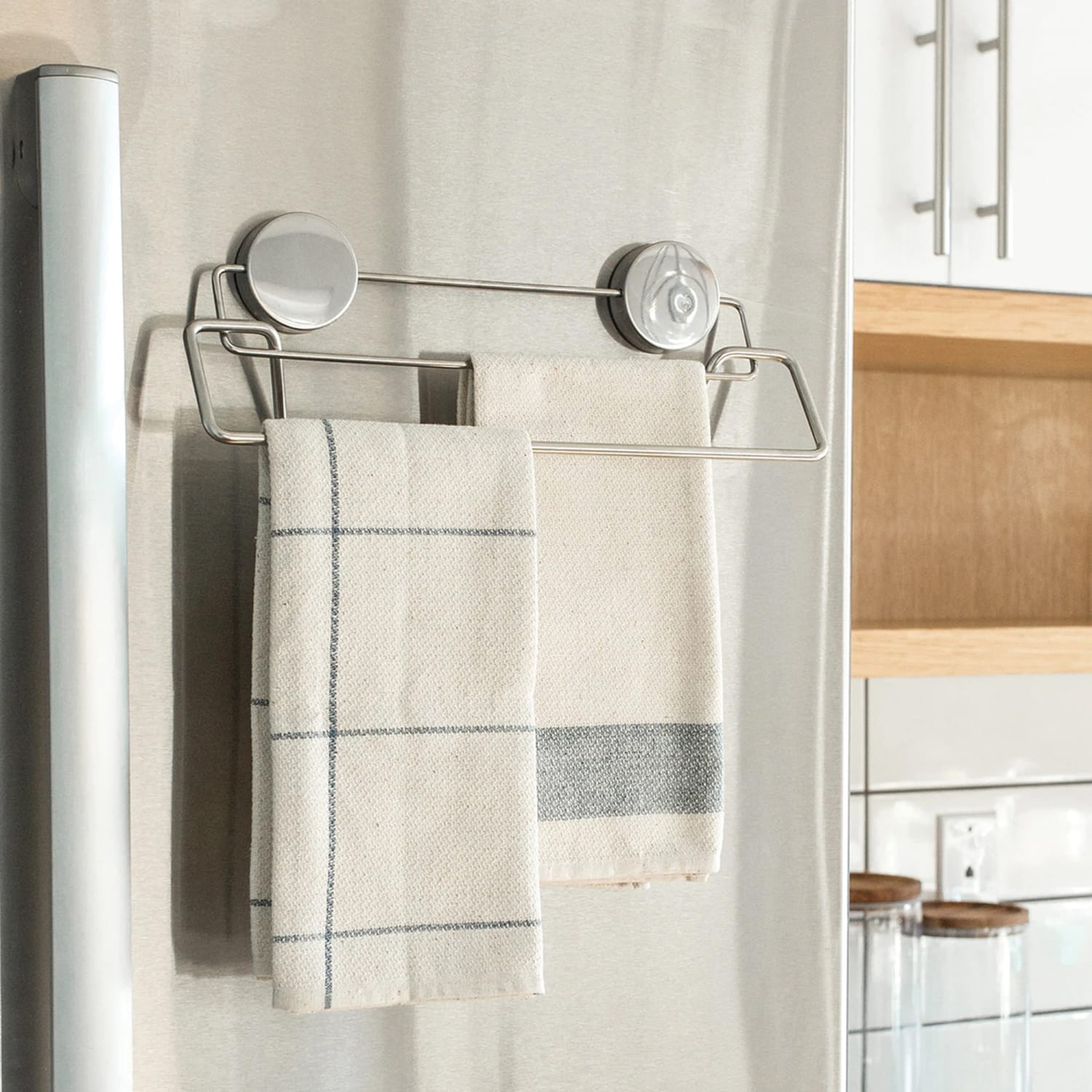 Better Houseware Stainless-Steel Magnetic Towel Bar, 4-1/2inH x 12-3/8inW x 2-5/8inD, Silver - Image 6