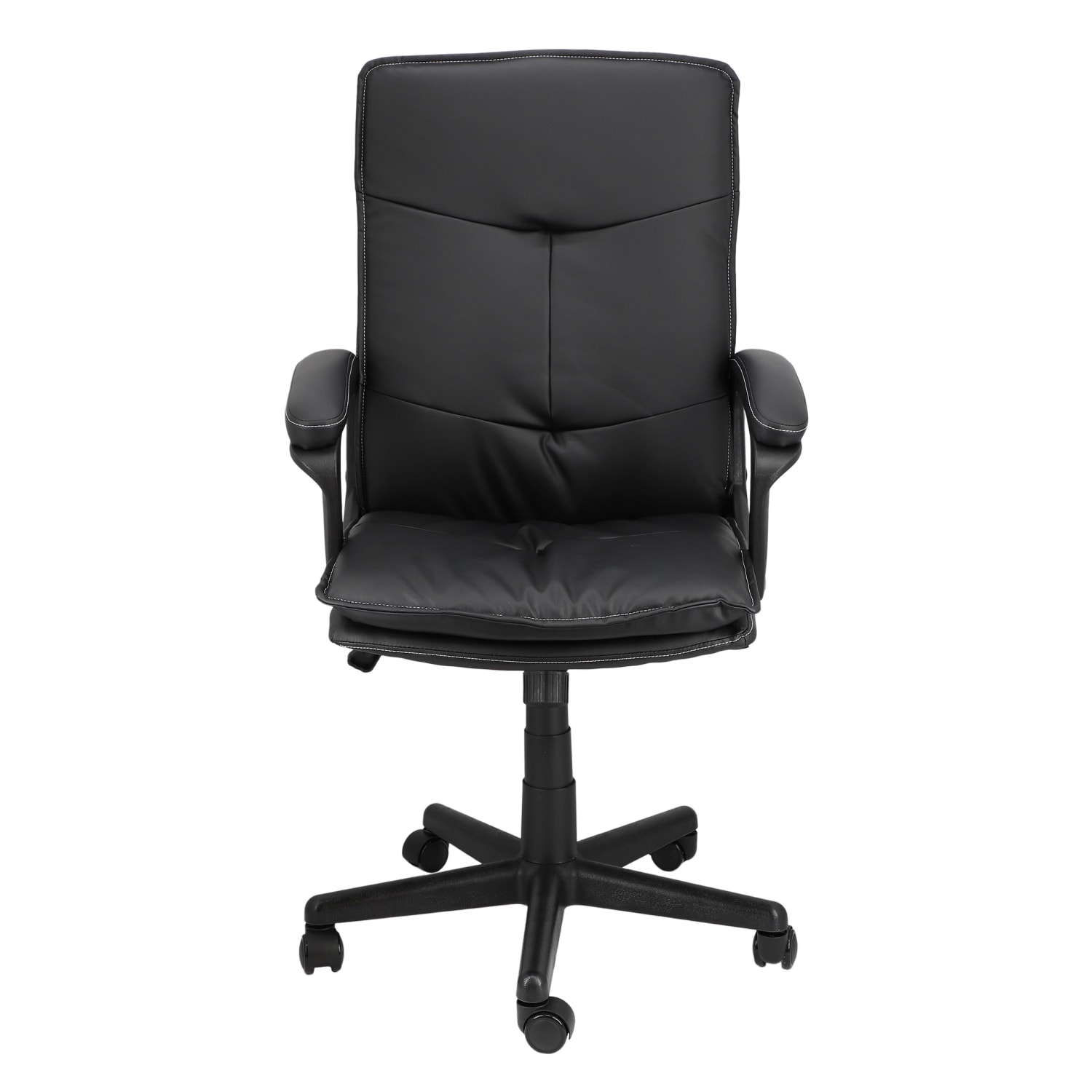 Elama Tufted Faux Leather High-Back Adjustable Office Chair, Black - Image 3