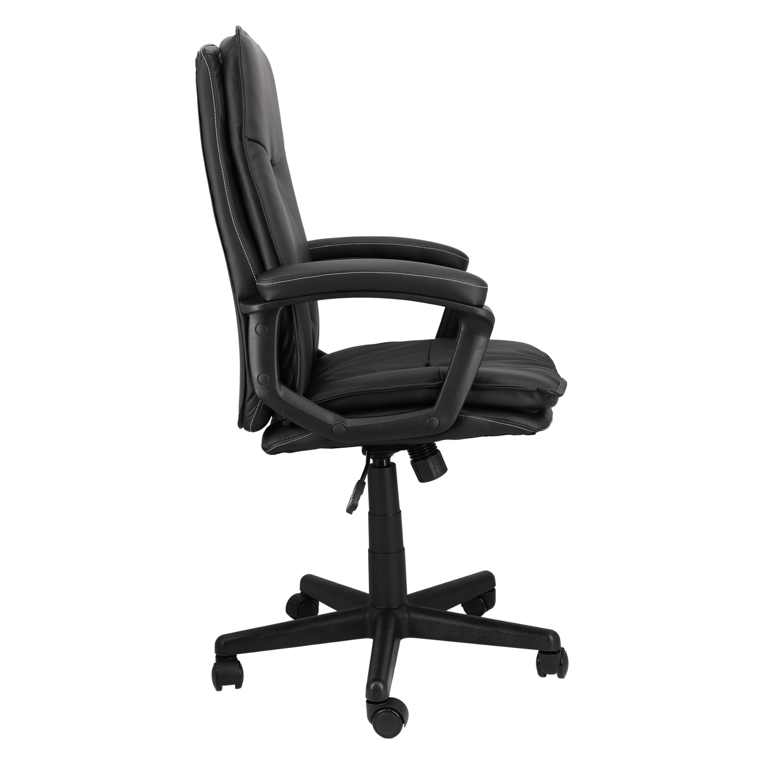 Elama Tufted Faux Leather High-Back Adjustable Office Chair, Black - Image 4