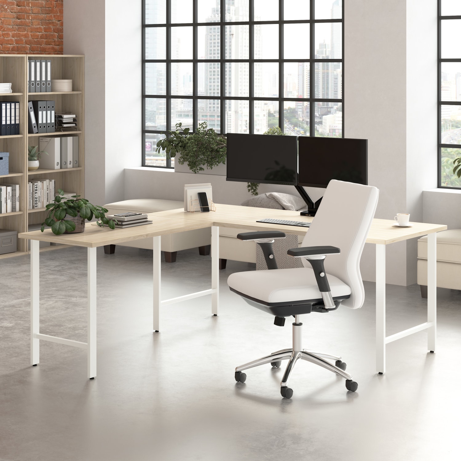 Bush Business Furniture Hustle 72inW Computer Desk With Metal Legs, Natural Elm, Standard Delivery, HUD272NE - Image 4
