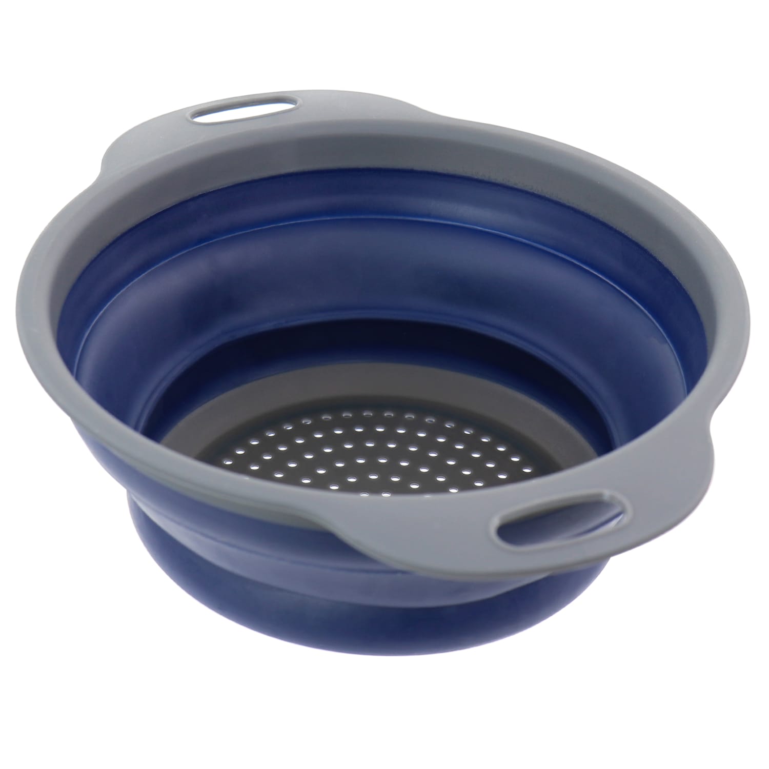 Oster Bluemarine Collapsible Round Plastic Colander, Blue - Image 4