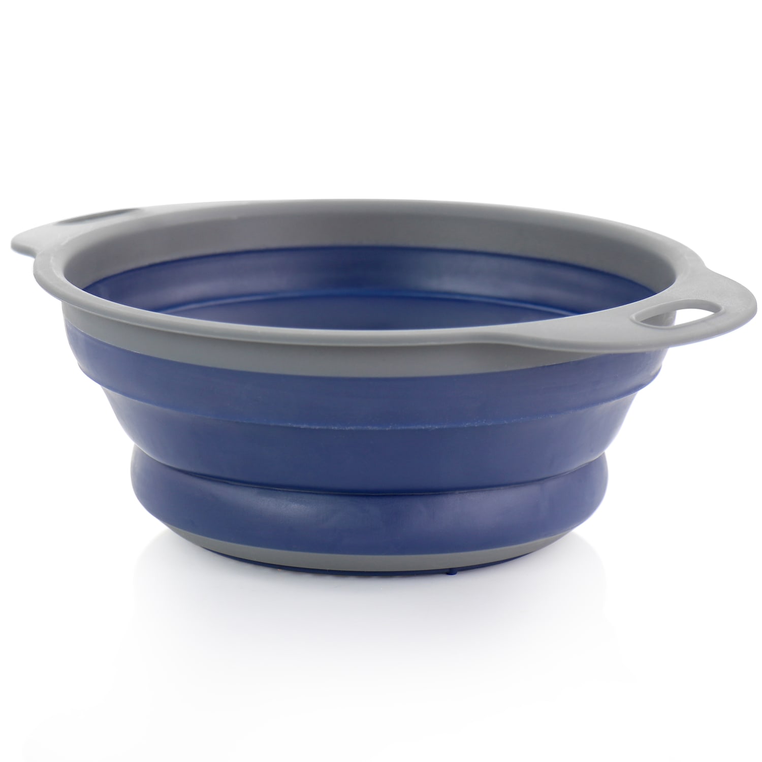 Oster Bluemarine Collapsible Round Plastic Colander, Blue - Image 6