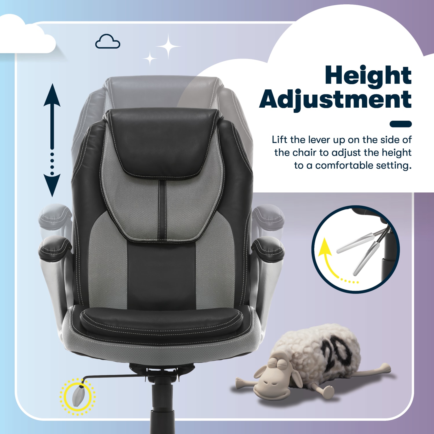 Serta Works Bonded LeatherMesh High Back Office Chair Opportunity GraySilver PopularChairscom