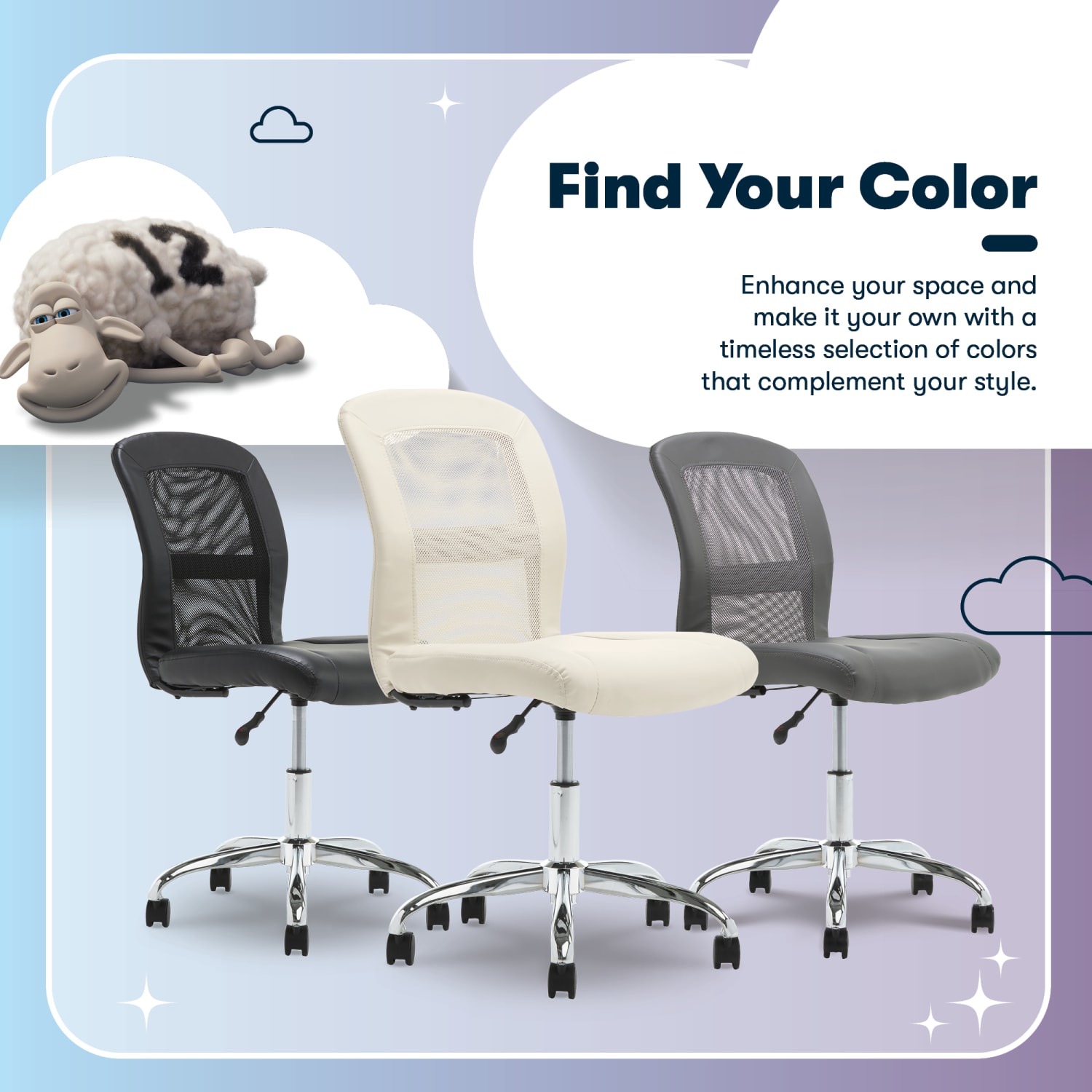 Serta Essentials MidBack Computer Chair Inspiration CreamChrome PopularChairscom Serta Essentials Mid Back Computer Chair Inspiration CreamChrome PopularChairscom