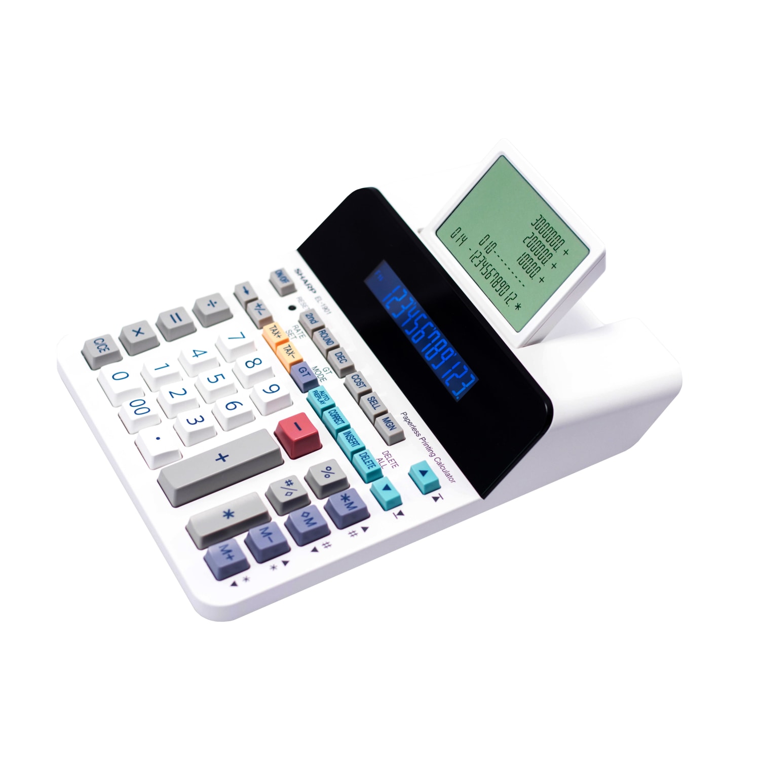 Sharp EL-1901 Digital Printing Calculator, White - Image 3