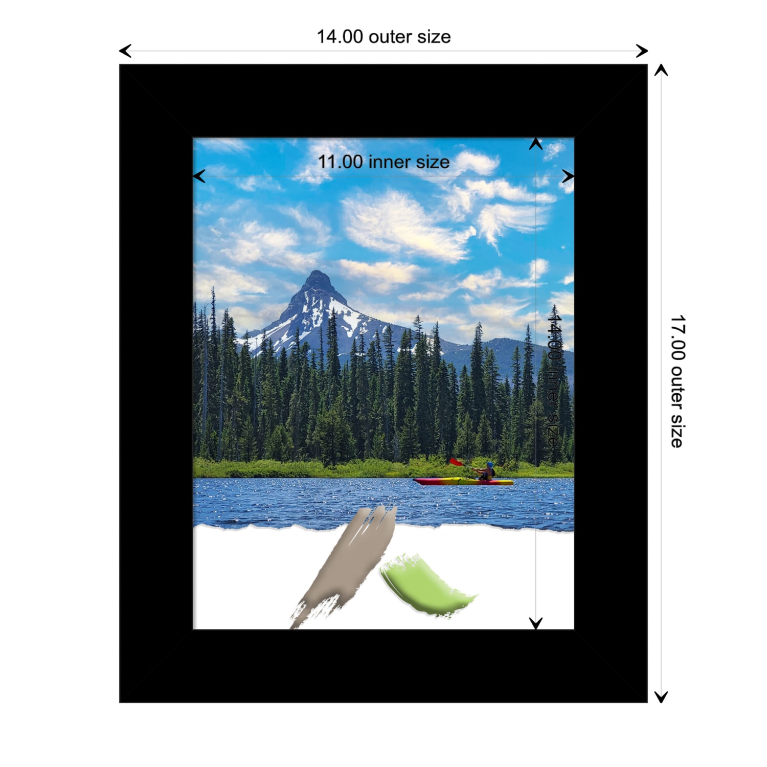 Amanti Art Picture Frame, 14in x 17in, Opening Size 11in x 14in, Brushed Black - Image 5