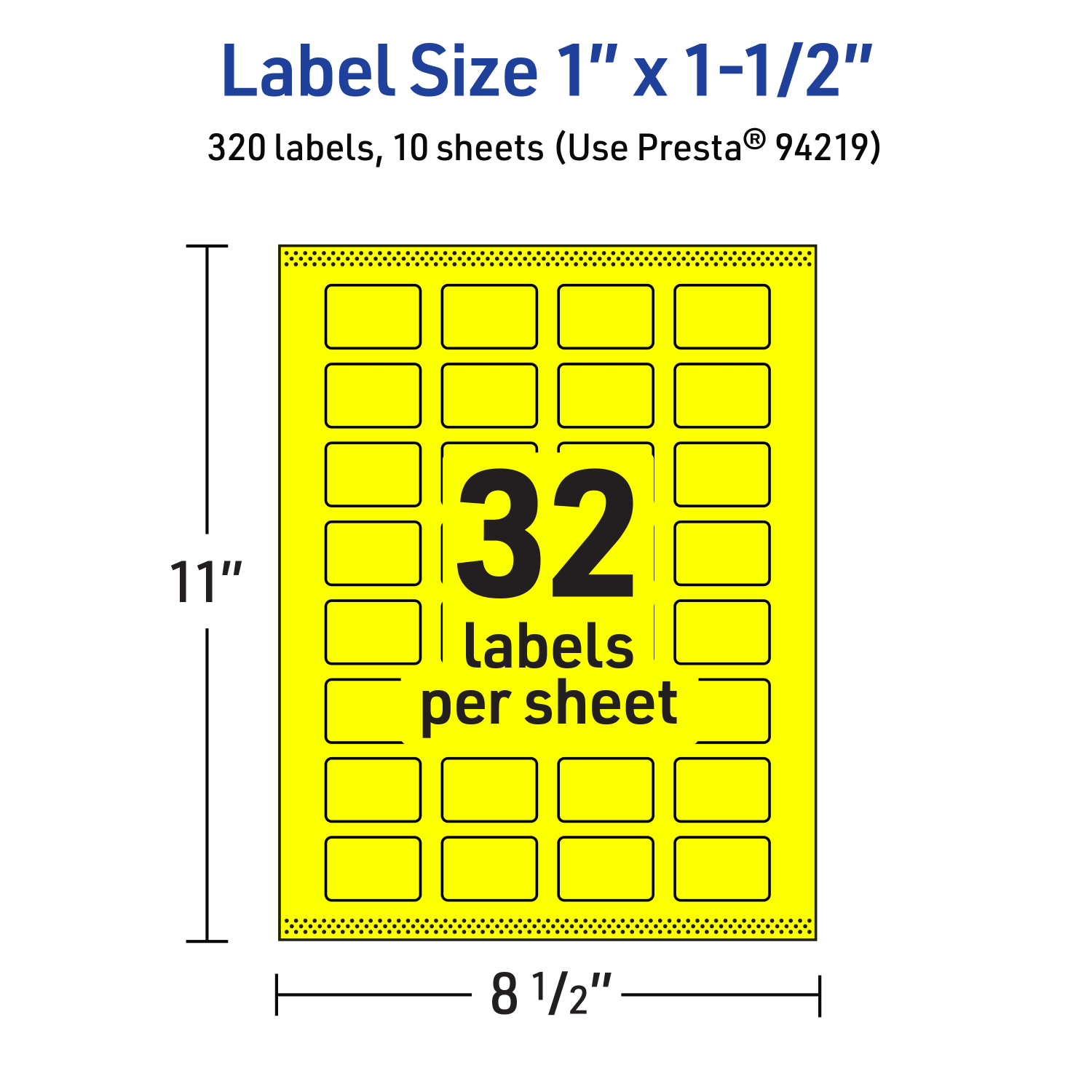 Avery Print-To-The-Edge Labels With Sure Feed Technology And Easy Peel, 94219-NYP10, Rectangle, 1in x 1-1/2in, Matte Neon Yellow, Pack of 320 - Image 6
