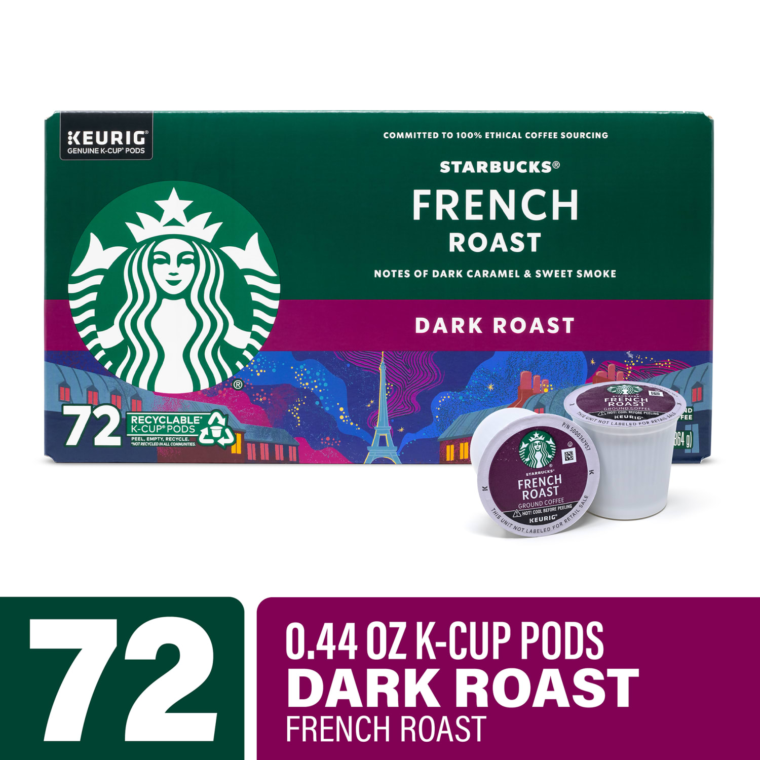 Starbucks French Roast Dark Roast K-Cup Pods, Pack Of 72 Pods - Image 4